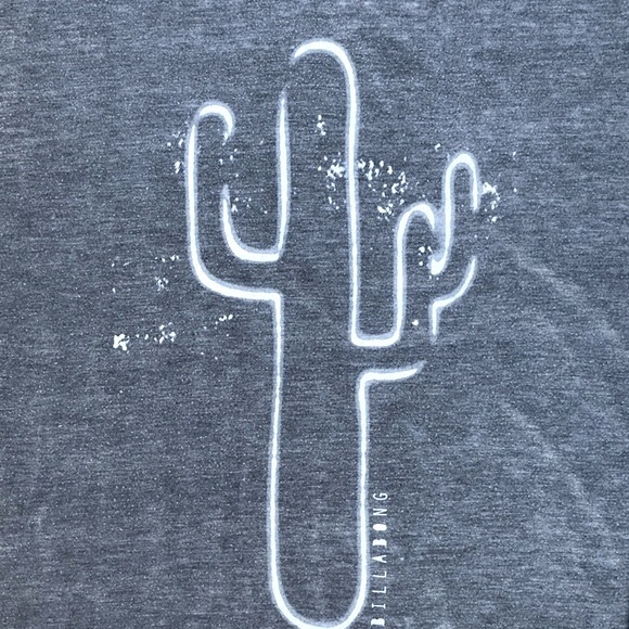 Billabong Gray Cactus 🌵 Print T-Shirt Size Small - Picture 7 of 11